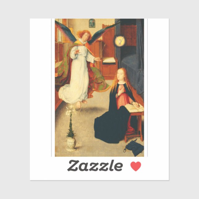 Adesivo Anunciação da Virgem Maria por Gerard David (Folha)