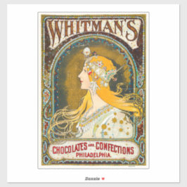 Adesivo Anúncio de Alphonse Mucha Vintage Whitman