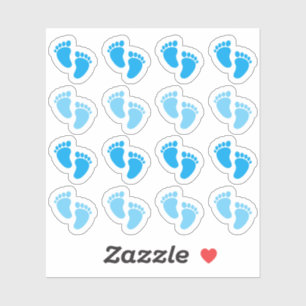 Adesivo Anúncio de recém-nascido da Pegada do Bebê Azul