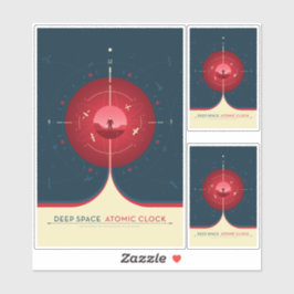 Adesivo Anúncio Sci-Fi, Relógio Atômico Vermelho, Espaço P