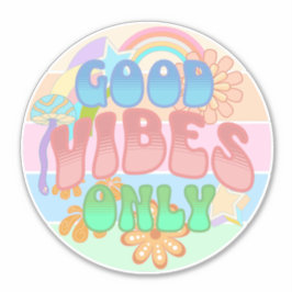 Adesivo Apenas boas vibrações | Retro Vintage