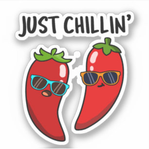 Adesivo Apenas Chillin Cute Red Quente Peppers Pun Stick