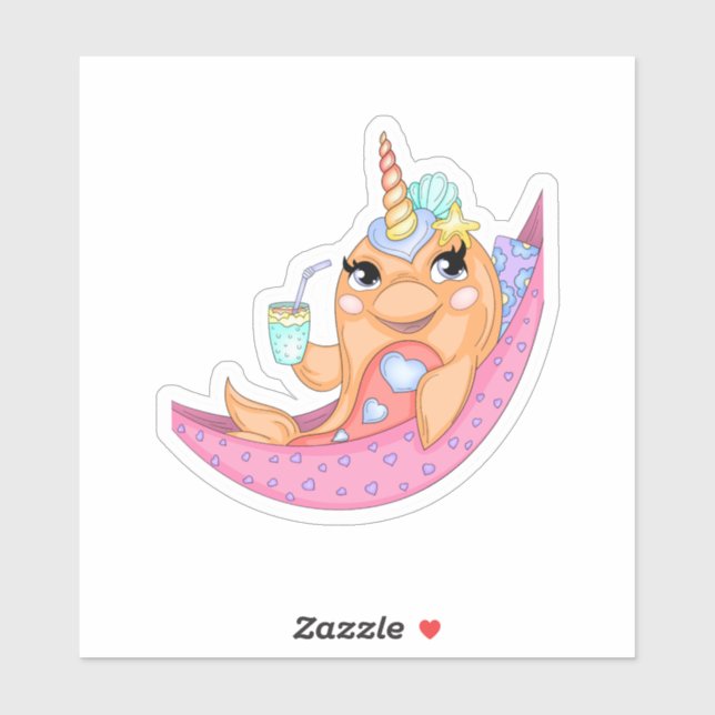 Adesivo Apenas Chillin Narwhal (Folha)