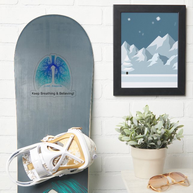 Adesivo Apenas Respire & Continue Acreditando  (Prancha de snowboard)