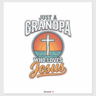 Adesivo Apenas um avô que ama Jesus Camisa Vintage Cruz