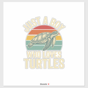 Adesivo Apenas um Garoto que Ama Tartarugas Camisa Vintage