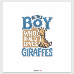Adesivo Apenas um menino que ama girafas Camisa vintage de