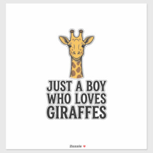 Adesivo Apenas um Menino que Ama Girafas Camiseta Girafa F