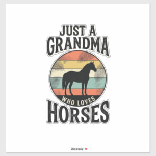 Adesivo Apenas uma avó que ama cavalos design vintage