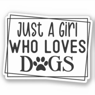 Adesivo Apenas uma garota que ama cachorros - garota cacho