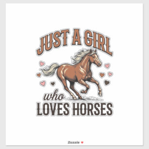 Adesivo Apenas Uma Garota Que Ama Cavalos Camisa Vintage D