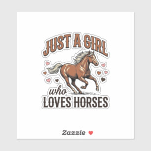 Adesivo Apenas Uma Garota Que Ama Cavalos Camisa Vintage D