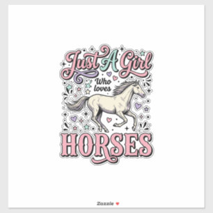 Adesivo Apenas Uma Garota Que Ama Cavalos Design Vetorial