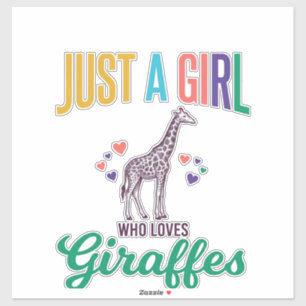 Adesivo Apenas uma garota que ama girafas desenho vetorial