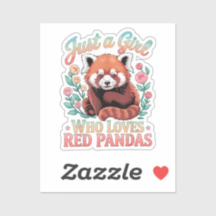 Adesivo Apenas Uma Garota Que Ama Pandas Vermelhos