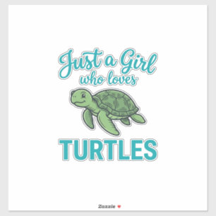Adesivo Apenas uma Garota que Ama Tartarugas Camiseta Vint
