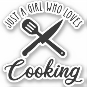 Adesivo Apenas Uma Menina Que Adora Cozinhar