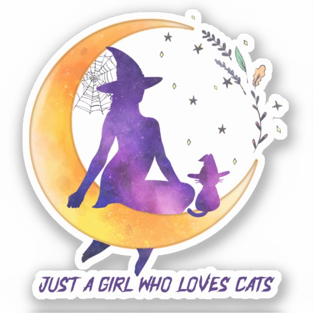 Adesivo Apenas Uma Menina Que Ama Gato (Frente)