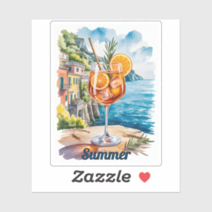 Adesivo Aperol Spritz Aquarela Costa Italiana Positano