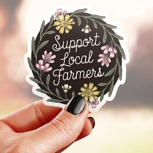 Adesivo Apoie os Produtores Florais Locais (Criador carregado)