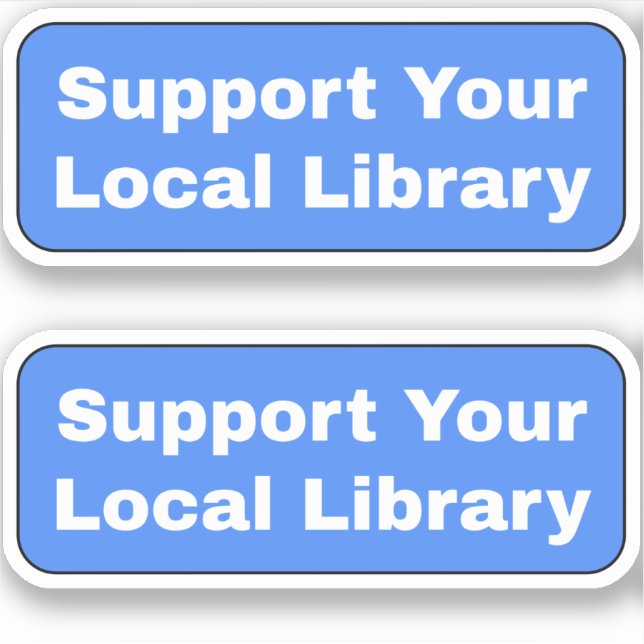 Adesivo Apoie Sua Biblioteca Local - Azul (Frente)