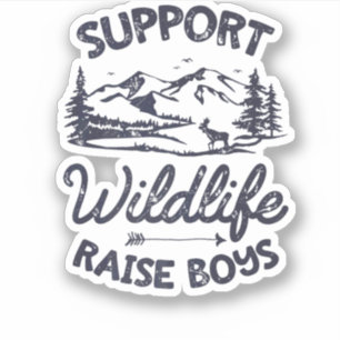 Adesivo Apoio a Wildlife Raise Boys T shirt Mãe Pai Mãe