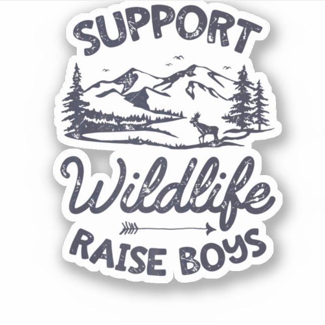 Adesivo Apoio a Wildlife Raise Boys T shirt Mãe Pai Mãe (Frente)