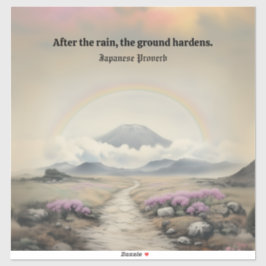 Adesivo Após a chuva (Arte de Paisagem Japonesa com Aquare