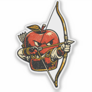 Adesivo Apple Archer — Fruta Engraçada Arqueiro Japonês Vi