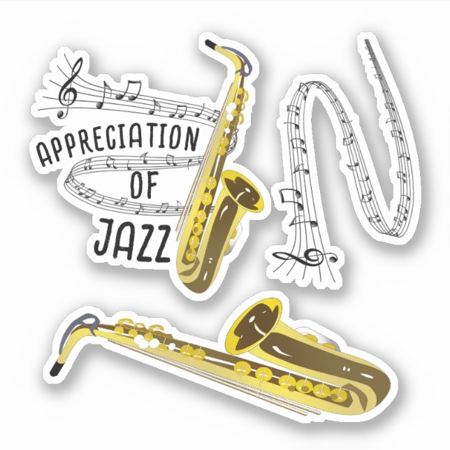Adesivo Apreciação Internacional do Jazz (Frente)