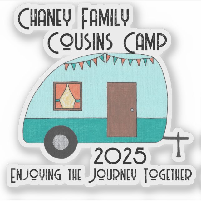 Adesivo Apreciando o Campo de Retro dos Primos de Viagem (Frente)