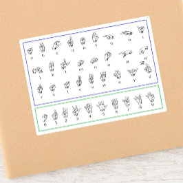 Adesivo Aprender a linguagem de sinais ASL, alfabeto ameri