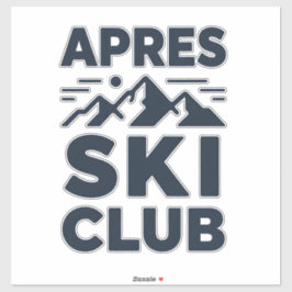 Adesivo Apres Ski Club Mountain Logo - Custom Mens Winter 