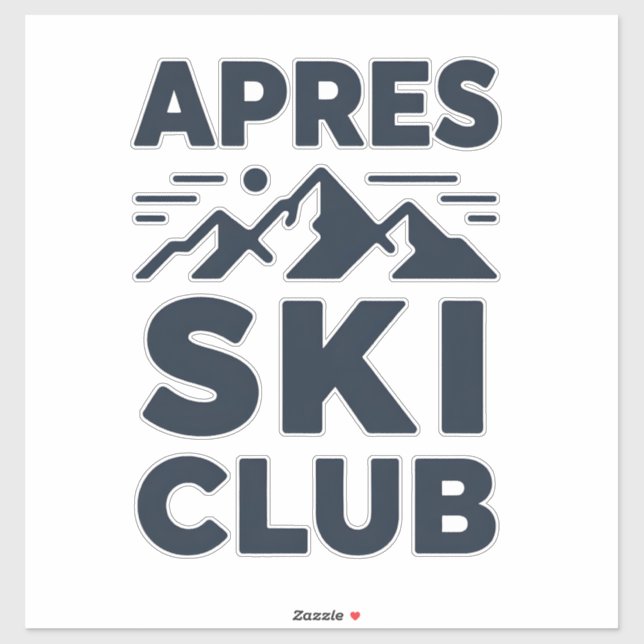 Adesivo Apres Ski Club Mountain Logo - Custom Mens Winter  (Folha)
