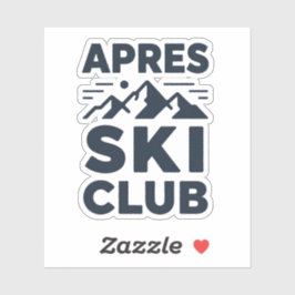 Adesivo Apres Ski Club Mountain Logo - Custom Mens Winter 