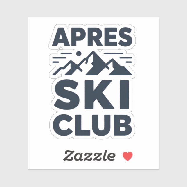 Adesivo Apres Ski Club Mountain Logo - Custom Mens Winter  (Folha)