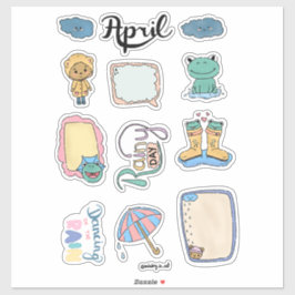 Adesivo April Sticker Sheet – Rainy Days