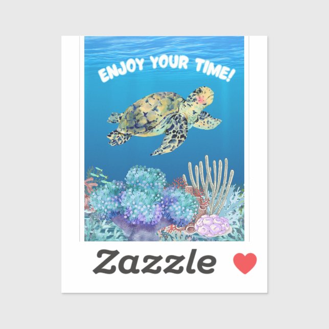 Adesivo Aproveite a tartaruga (Folha)