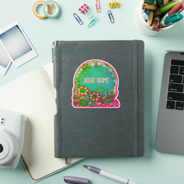 Adesivo Aqua Floral Bonito Inspirivente Personalizado (Criador carregado)