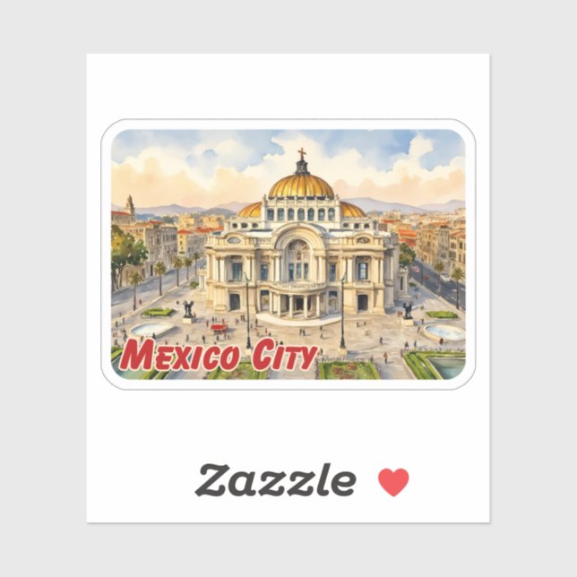 Adesivo Aquarela da Cidade do México (Folha)