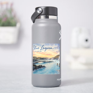 Adesivo Aquarela do banho termal Blue Lagoon Islândia