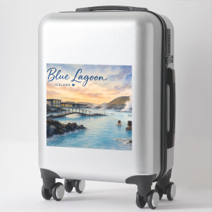 Adesivo Aquarela do banho termal Blue Lagoon Islândia