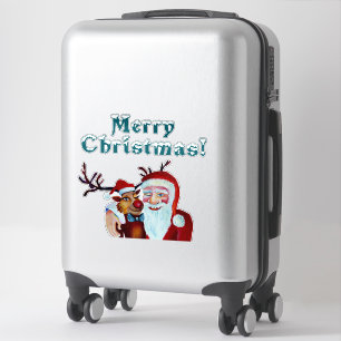 Adesivo Aquarela Rindo Santa Claus Rudolf Sorrindo