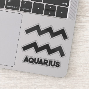 Adesivo Aquário Bold Zodiac Sign Horóscopo Texto Personali