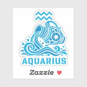 Adesivo Aquário Celestial Portador de Água Arte Azul