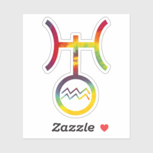 Adesivo Aquarius Uranus - Símbolo Planetário Tie Dye Party