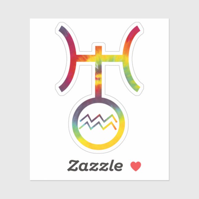 Adesivo Aquarius Uranus - Símbolo Planetário Tie Dye Party (Folha)