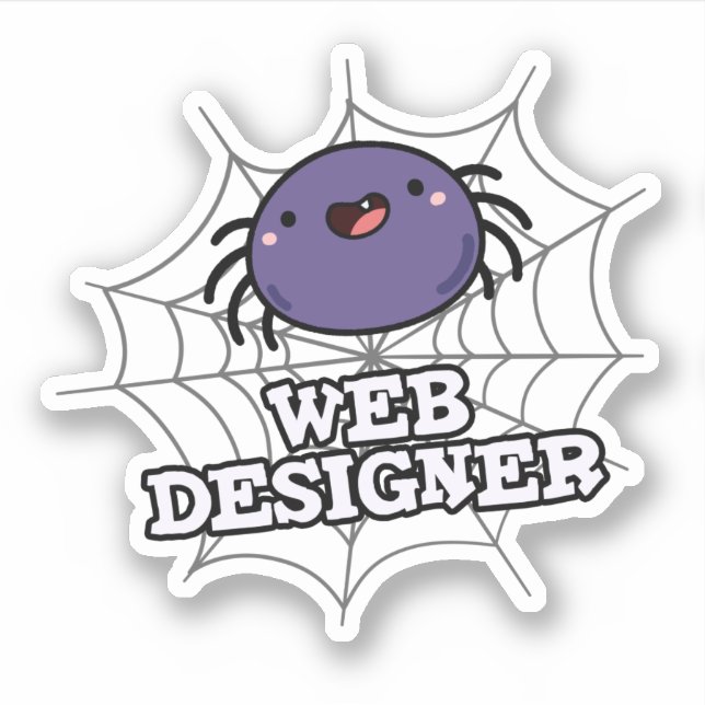 Adesivo Aranha-Aranha Engraçada do Web Designer (Frente)