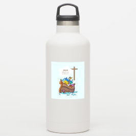 Adesivo Arca de Noah, Batismo Menino, Animais Bons Persona