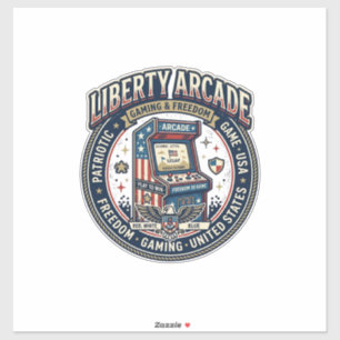 Adesivo Arcade de Liberdade Patriótico Patriótico Gamer de